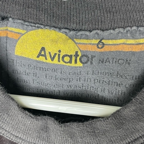 Aviator Nation sweatshirt velour kids sz 6 crewneck gray - Picture 3 of 6